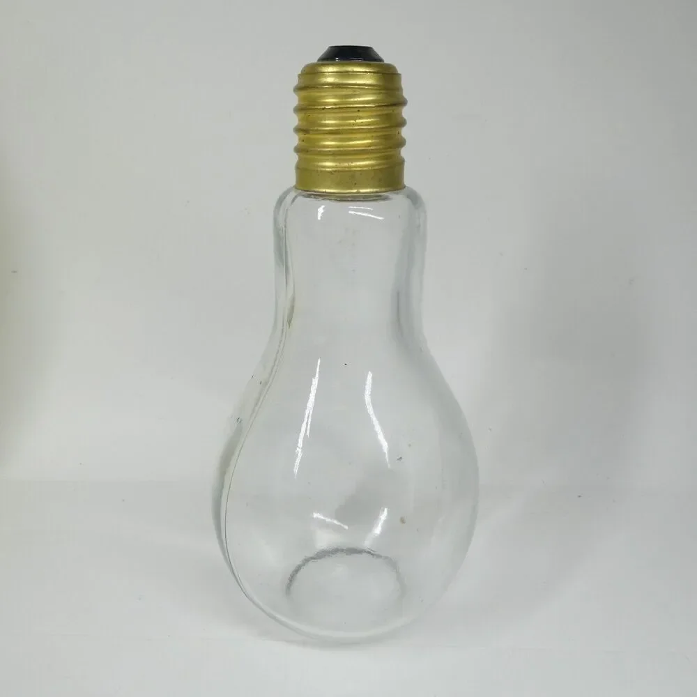 Light Bulb Shaped Bottle Glass Vintage 9